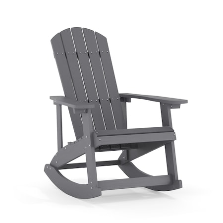 Flash Furniture Gray Poly Resin Adirondack Style Rocking Chair JJ-C14705-GY-GG